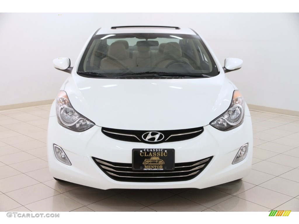 2012 Elantra Limited - Shimmering White / Beige photo #2