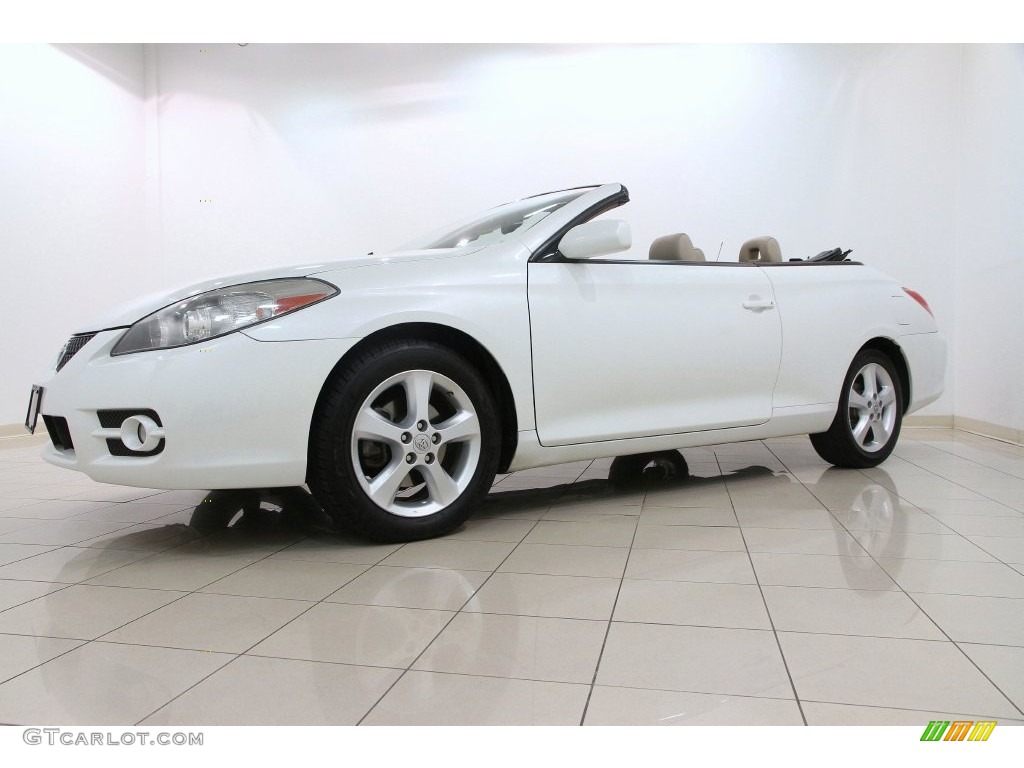 2008 Solara SLE V6 Convertible - Blizzard White Pearl / Ivory photo #27