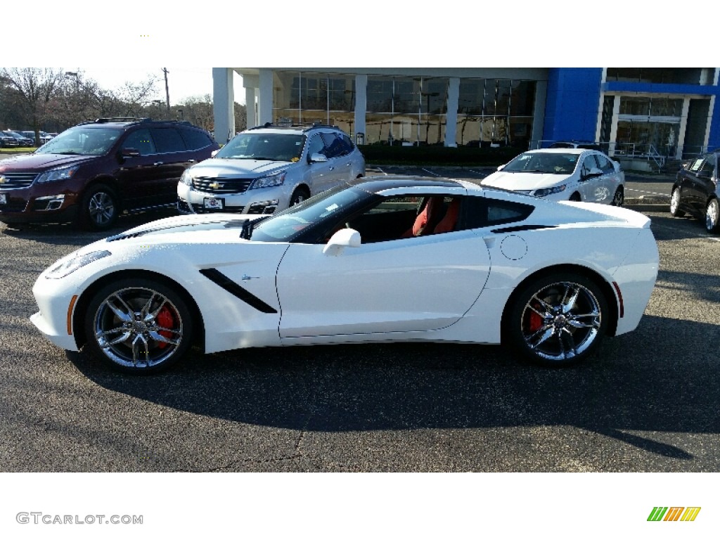 2016 Corvette Stingray Coupe - Arctic White / Adrenaline Red photo #4