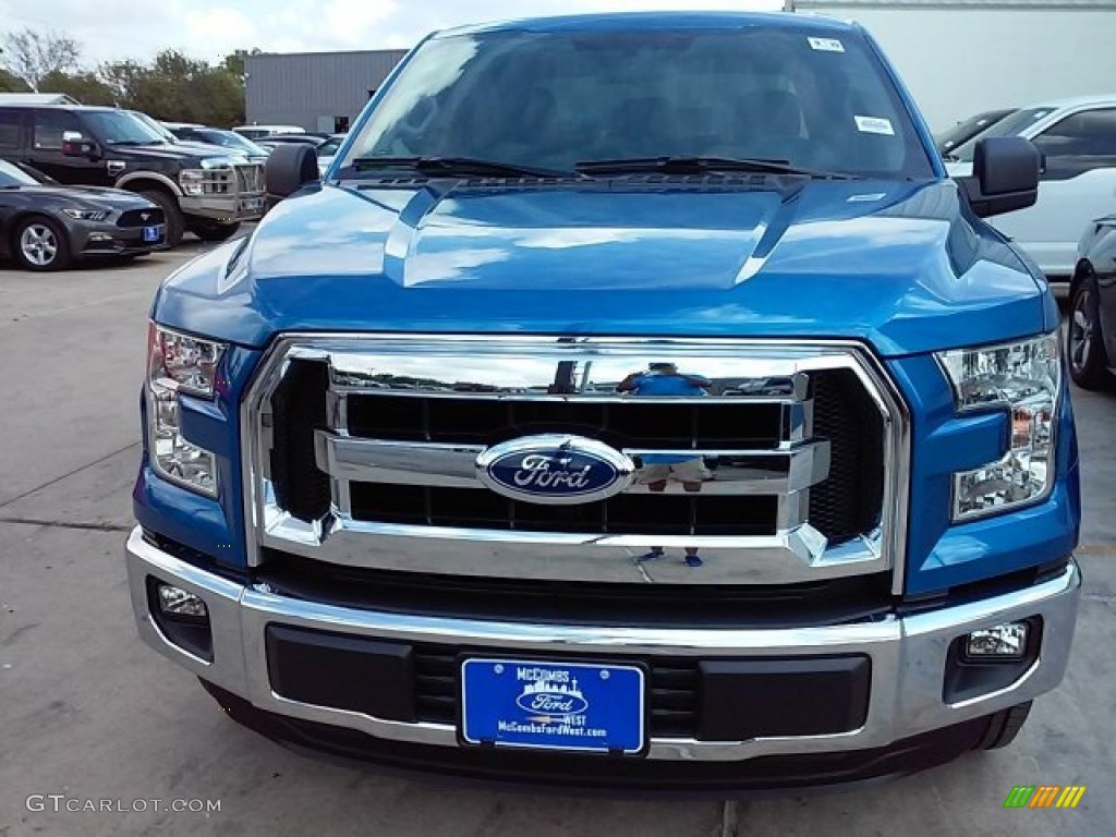 2015 F150 XLT SuperCrew - Blue Flame Metallic / Medium Earth Gray photo #7