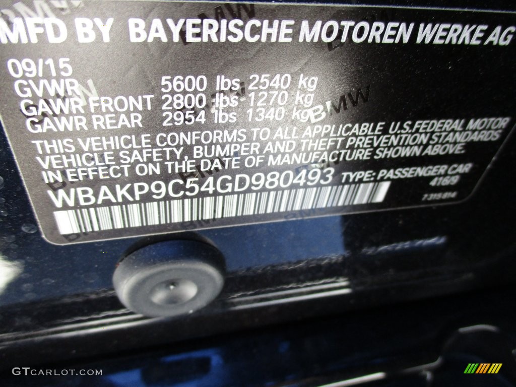 2016 BMW 5 Series 550i xDrive Sedan Color Code Photos