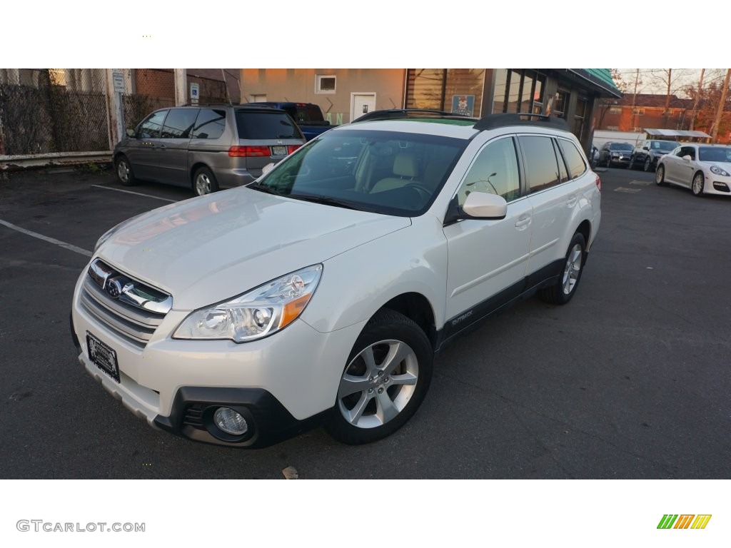 2013 Outback 2.5i Limited - Satin White Pearl / Warm Ivory Leather photo #1