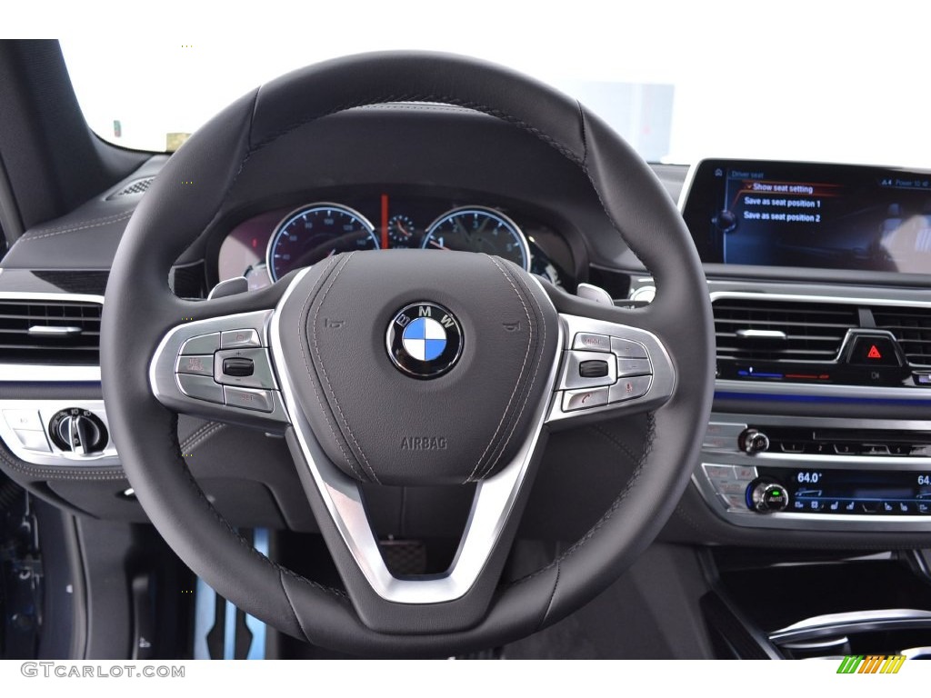 2016 BMW 7 Series 740i Sedan Black Steering Wheel Photo #108986177