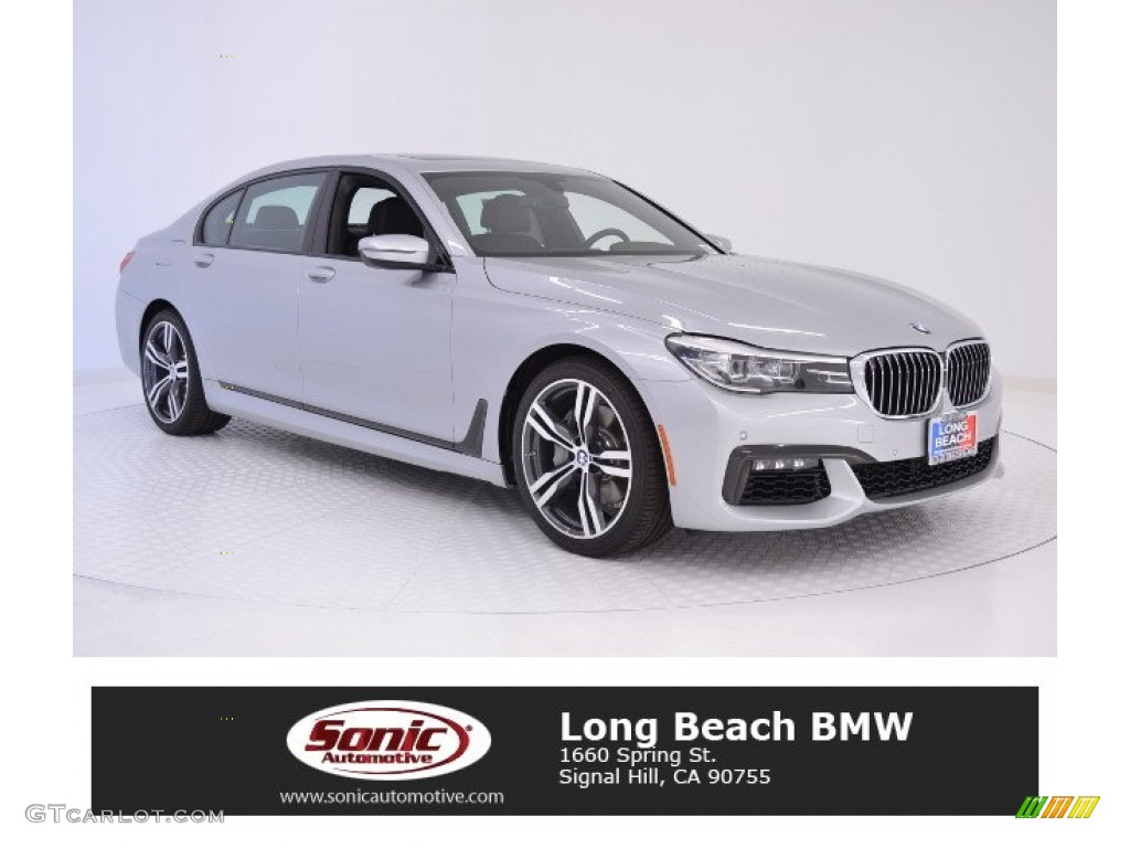 2016 7 Series 740i Sedan - Glacier Silver Metallic / Black photo #1