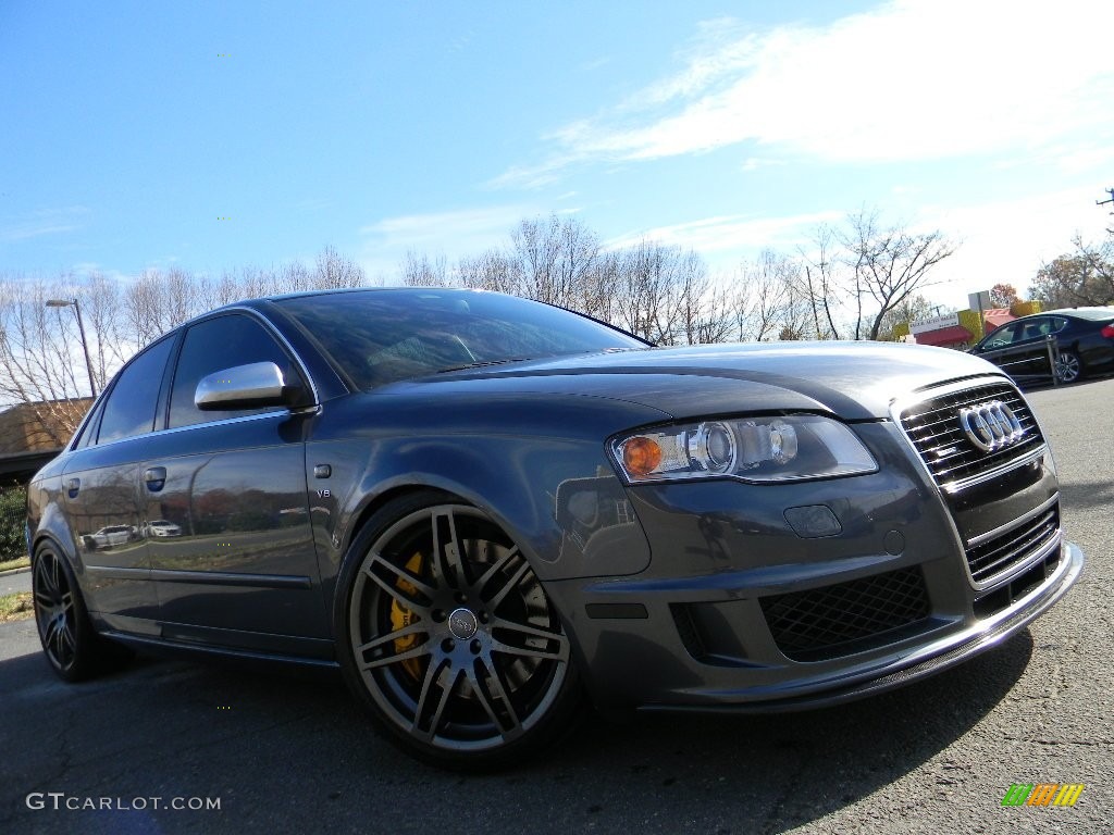 2008 S4 4.2 quattro Sedan - Dolphin Grey Metallic / Black/Silver photo #2