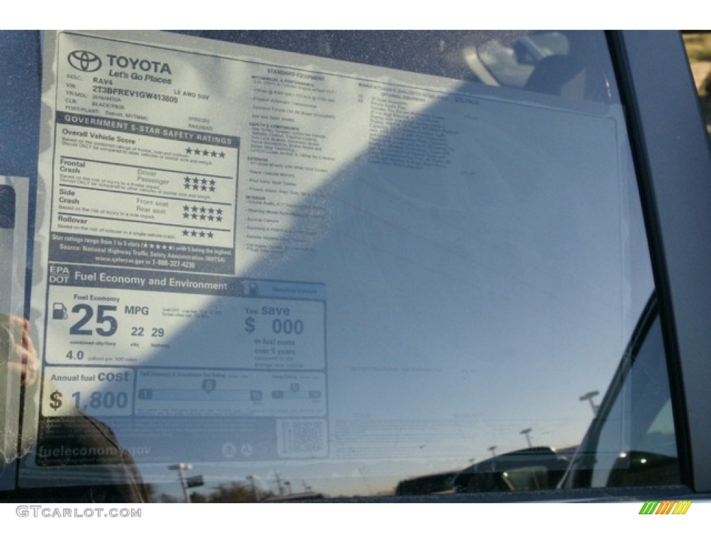 2016 RAV4 LE AWD - Black / Black photo #10