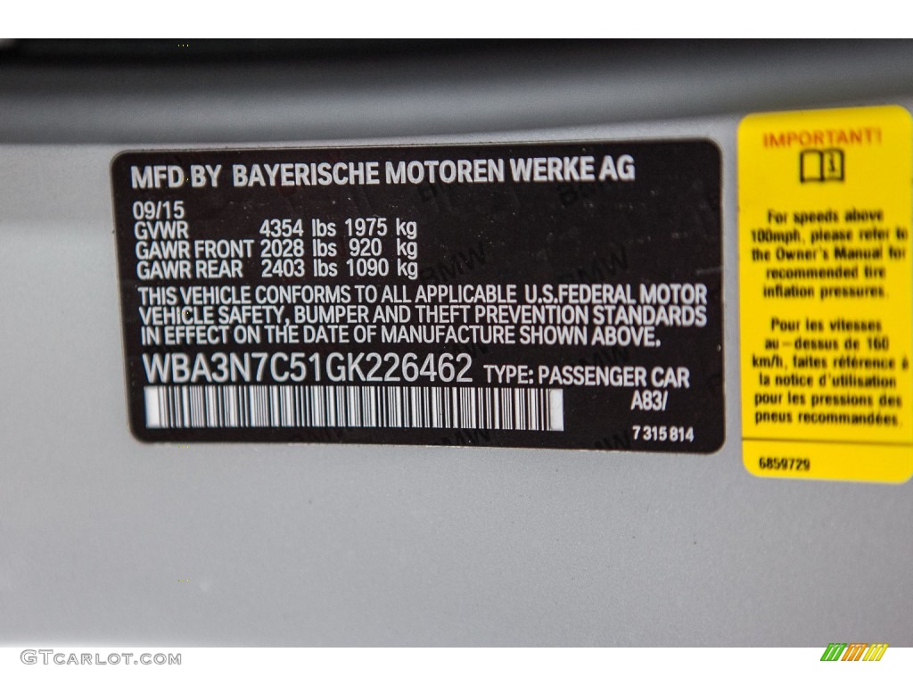 2016 4 Series Color Code A83 for Glacier Silver Metallic Photo #108992949