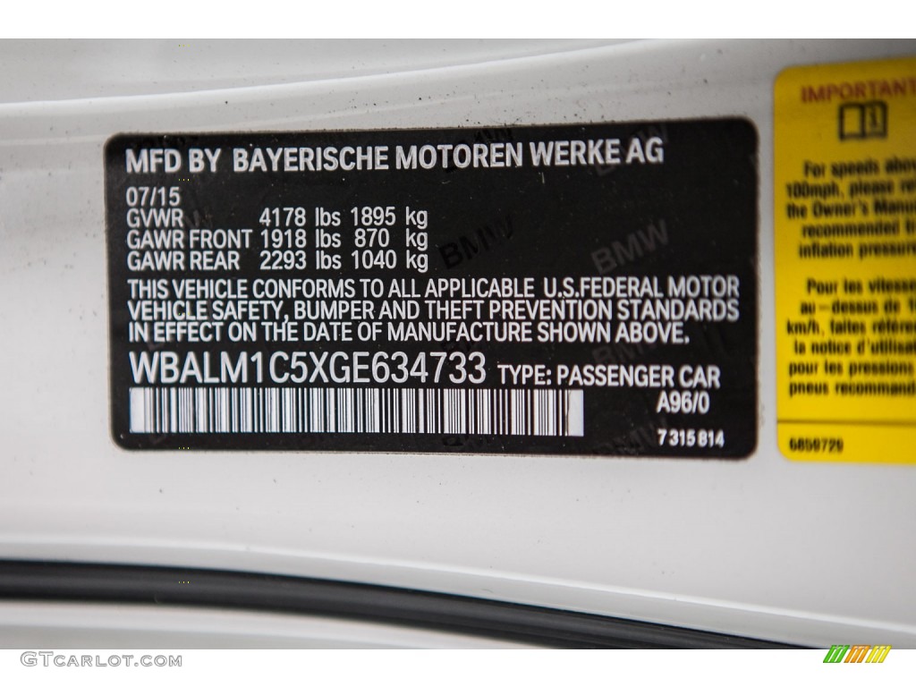 2016 Z4 Color Code A96 for Mineral White Metallic Photo #108994916
