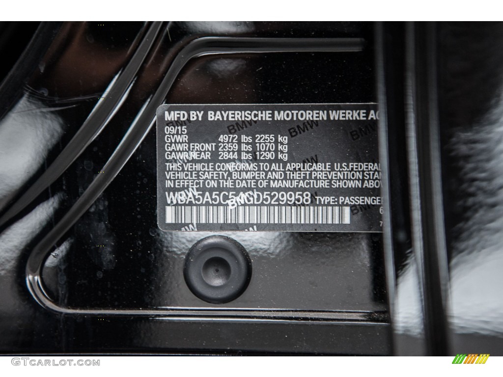 2016 5 Series 528i Sedan - Jet Black / Black photo #7