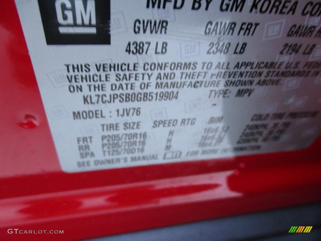 2016 Trax LT AWD - Blaze Red / Jet Black photo #19