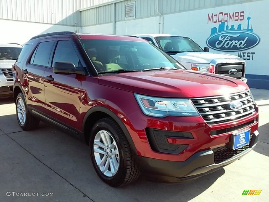 2016 Explorer FWD - Ruby Red Metallic Tri-Coat / Medium Light Camel photo #3