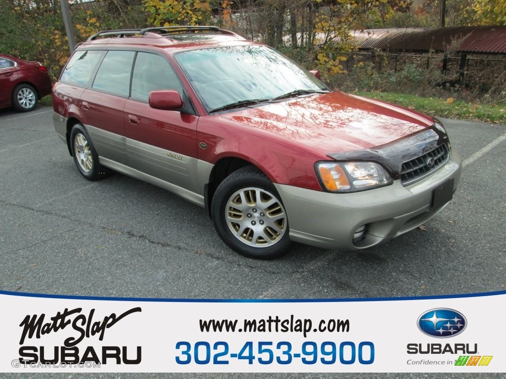 2003 Outback L.L. Bean Edition Wagon - Regatta Red Pearl / Beige photo #1