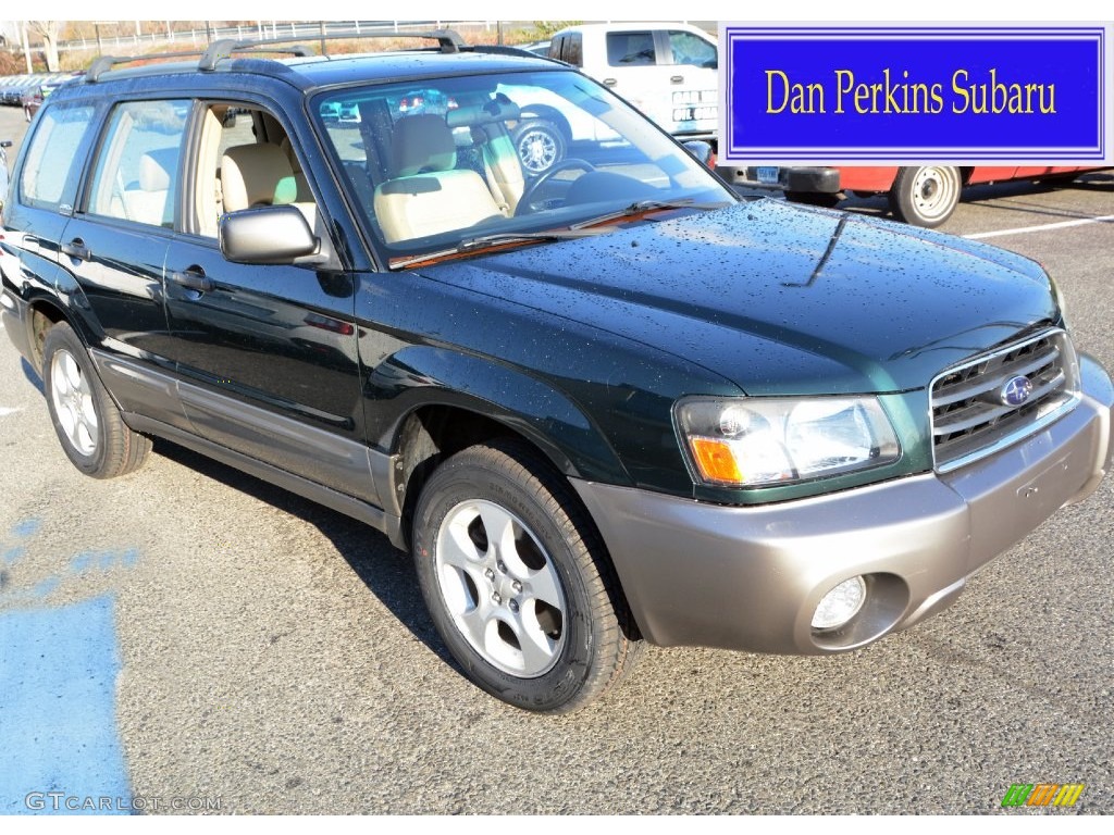 2004 Forester 2.5 XS - Woodland Green Pearl / Beige photo #1