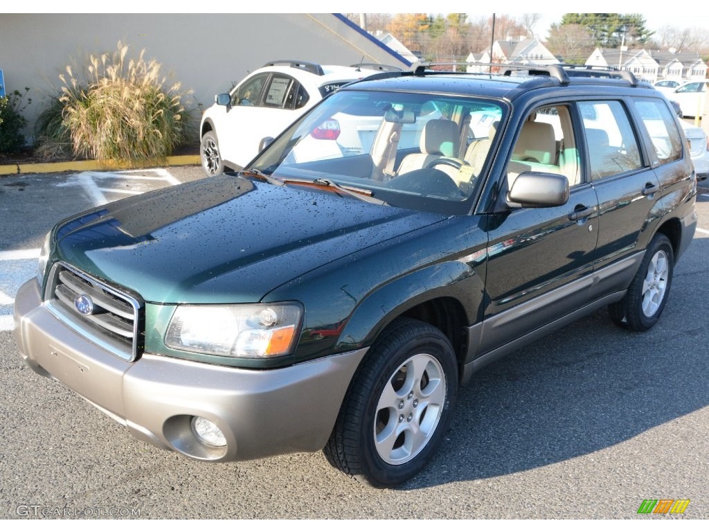 2004 Forester 2.5 XS - Woodland Green Pearl / Beige photo #3