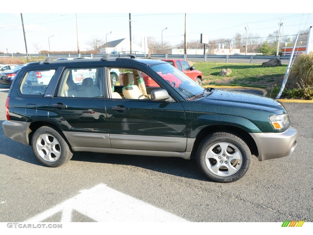 2004 Forester 2.5 XS - Woodland Green Pearl / Beige photo #4