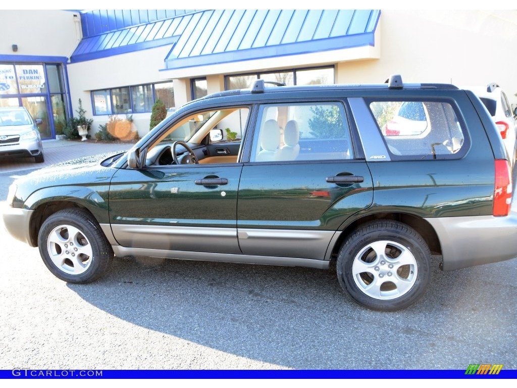 2004 Forester 2.5 XS - Woodland Green Pearl / Beige photo #11