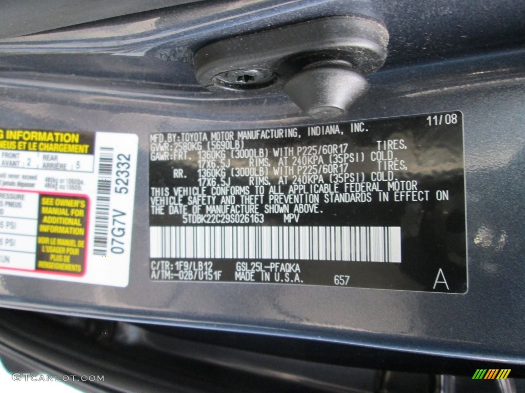 2009 Sienna XLE AWD - Slate Metallic / Stone photo #29