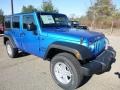 2016 Hydro Blue Pearl Jeep Wrangler Unlimited Sport 4x4  photo #12