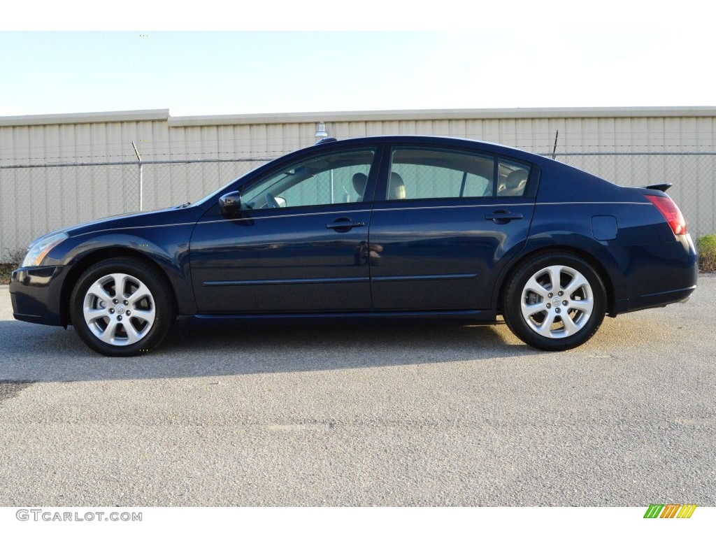 2007 Maxima 3.5 SL - Majestic Blue Metallic / Cafe Latte photo #2