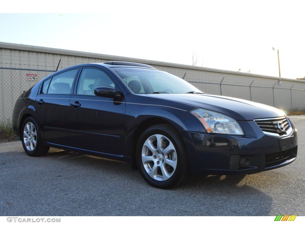 2007 Maxima 3.5 SL - Majestic Blue Metallic / Cafe Latte photo #20