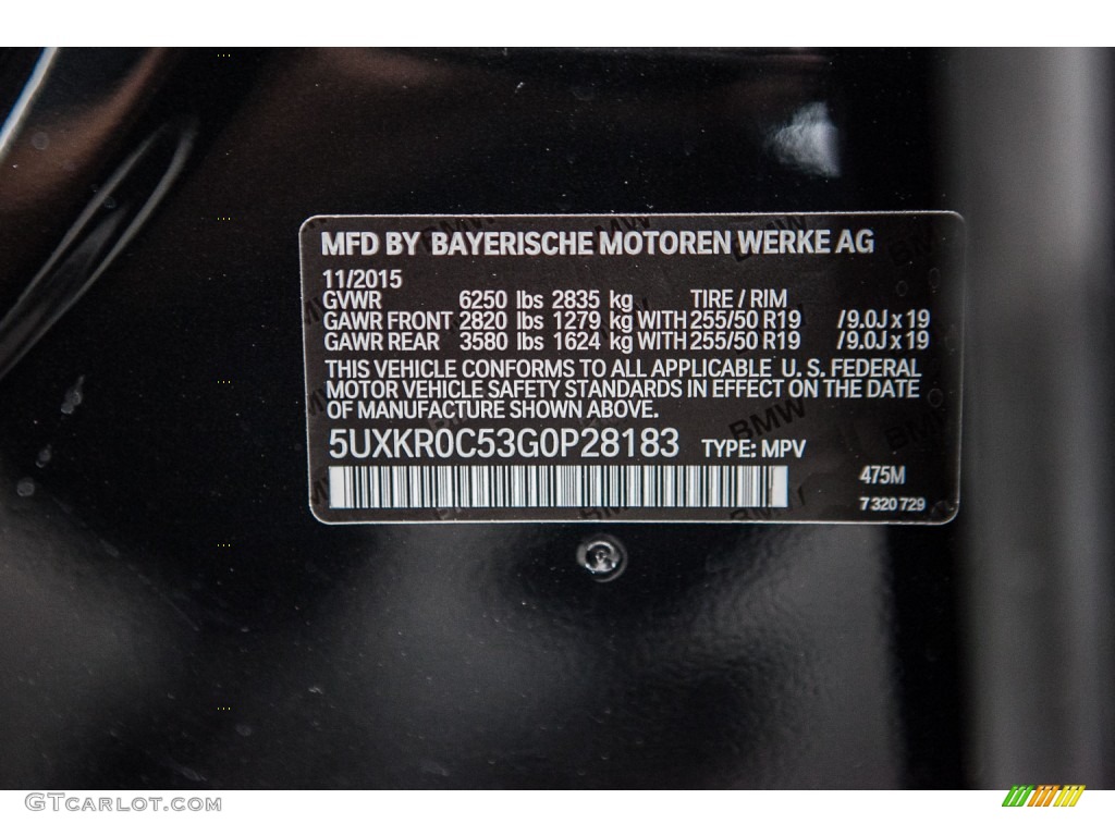 2016 X5 Color Code 475 for Black Sapphire Metallic Photo #109008281
