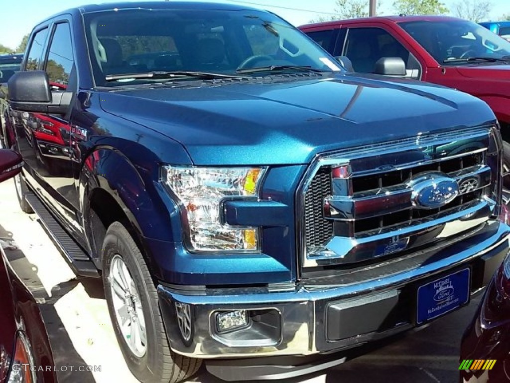 2015 F150 XLT SuperCrew - Blue Jeans Metallic / Medium Earth Gray photo #1