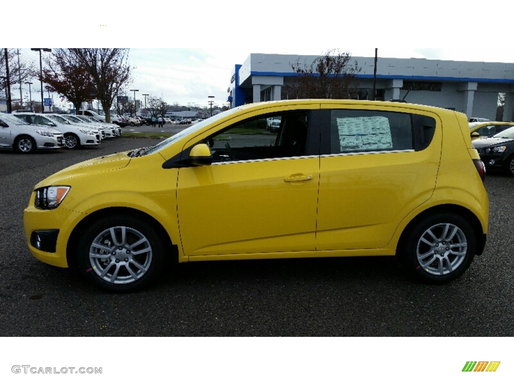 2016 Sonic LT Hatchback - Bright Yellow / Jet Black/Dark Titanium photo #3