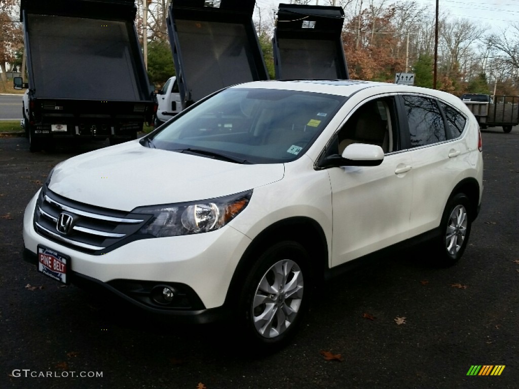 2013 CR-V EX AWD - White Diamond Pearl / Gray photo #3