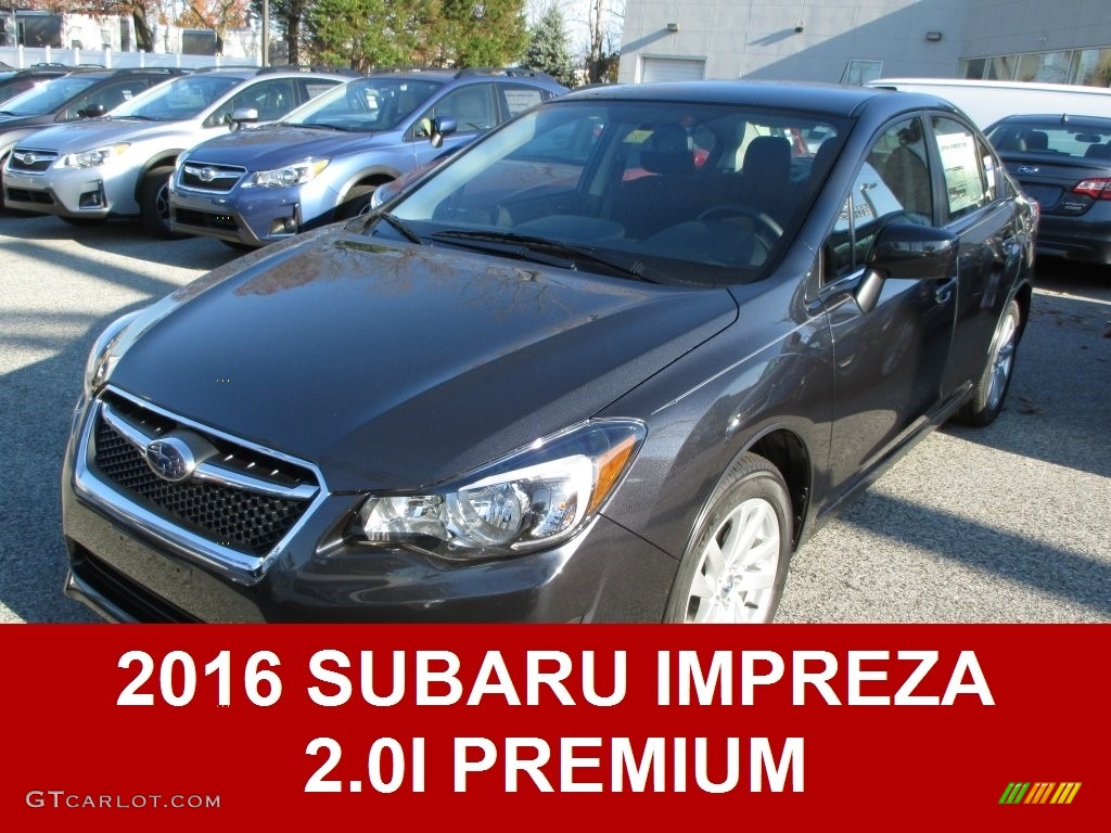 2016 Impreza 2.0i Premium 4-door - Dark Gray Metallic / Black photo #1