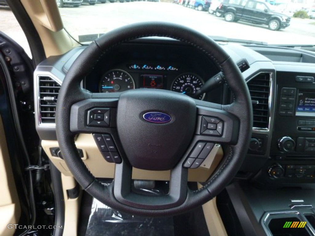 2016 F150 XLT SuperCab 4x4 - Shadow Black / Medium Light Camel photo #16