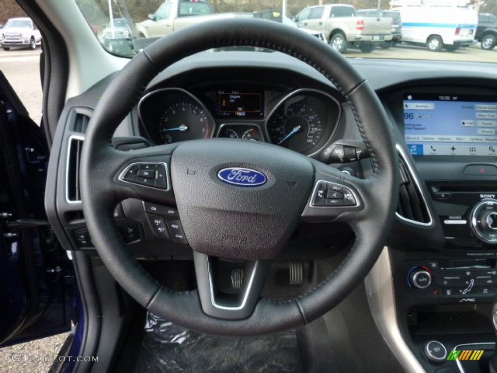 2016 Ford Focus Titanium Sedan Medium Soft Ceramic Steering Wheel Photo #109023371