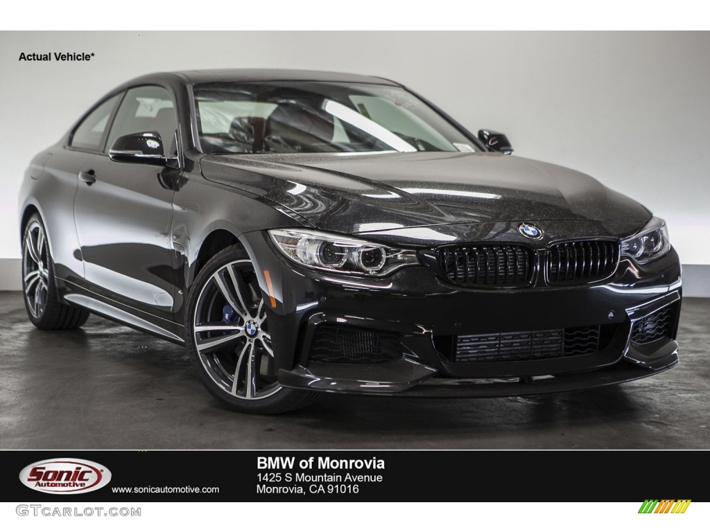 2016 4 Series 435i Coupe - Black Sapphire Metallic / Coral Red photo #1
