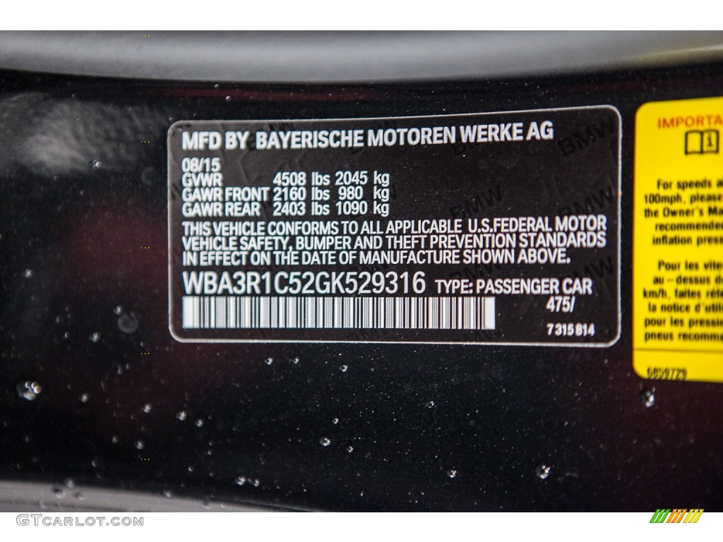 2016 4 Series Color Code 475 for Black Sapphire Metallic Photo #109023840