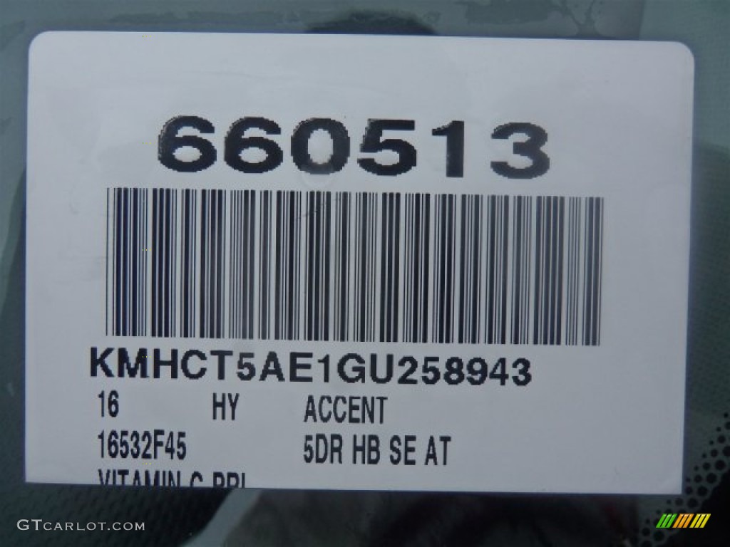 2016 Accent SE Hatchback - Vitamin C / Black photo #3