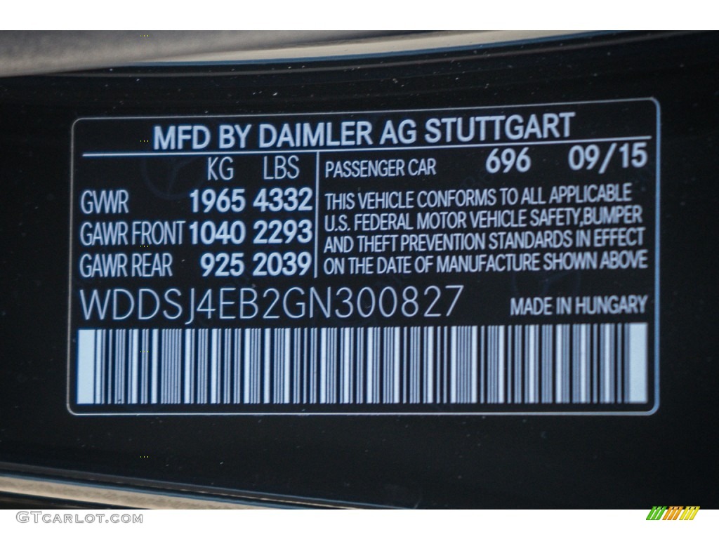 2016 CLA Color Code 696 for Night Black Photo #109037711