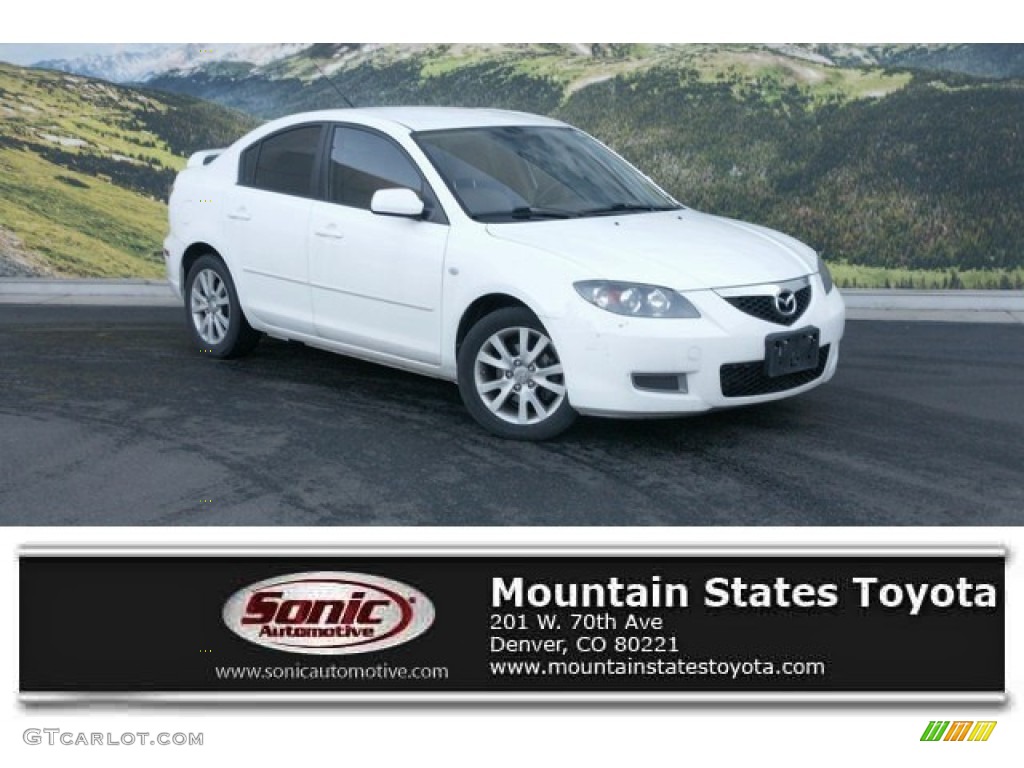 2008 MAZDA3 i Touring Sedan - Rally White / Beige photo #1