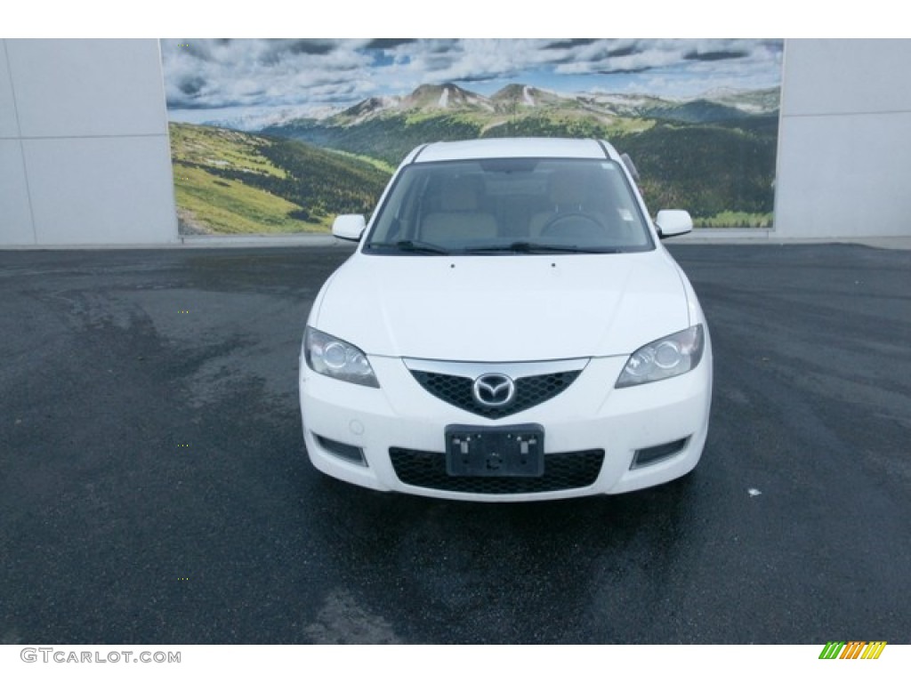 2008 MAZDA3 i Touring Sedan - Rally White / Beige photo #6