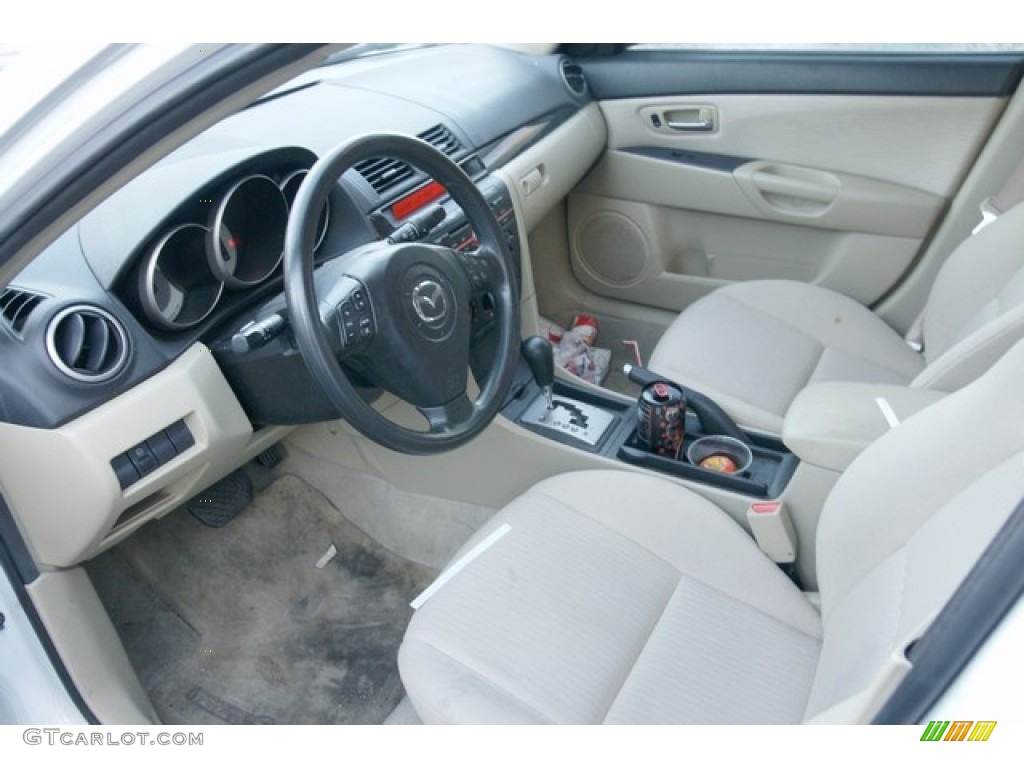 2008 MAZDA3 i Touring Sedan - Rally White / Beige photo #7