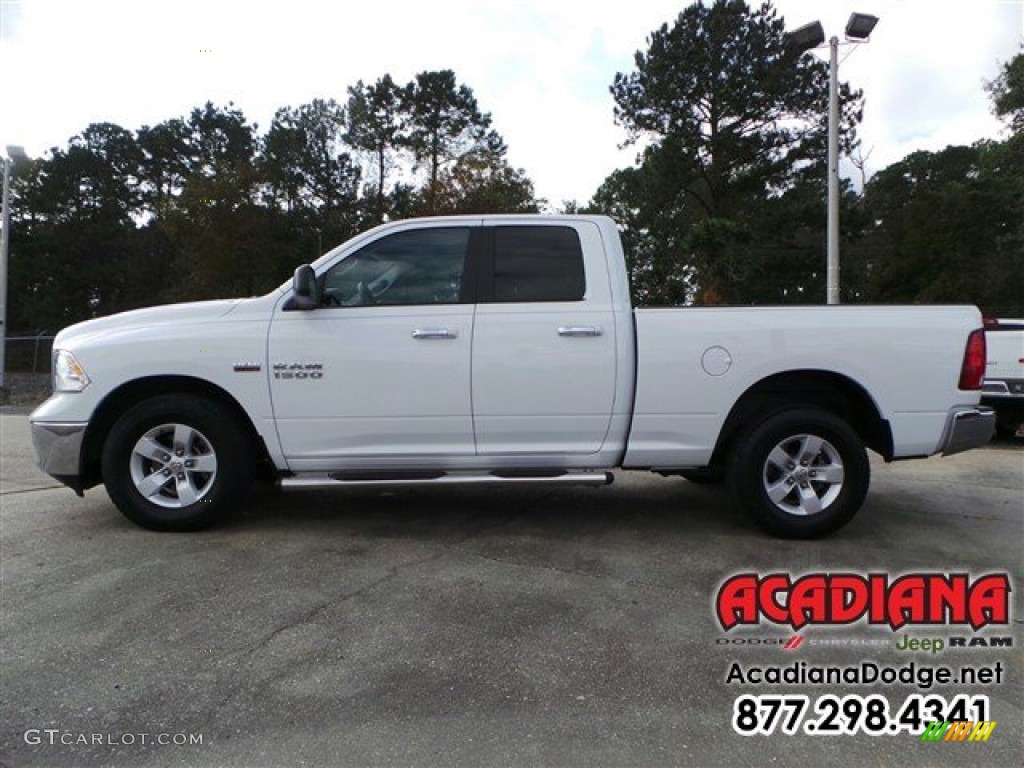 2014 1500 SLT Quad Cab - Bright White / Black/Diesel Gray photo #3