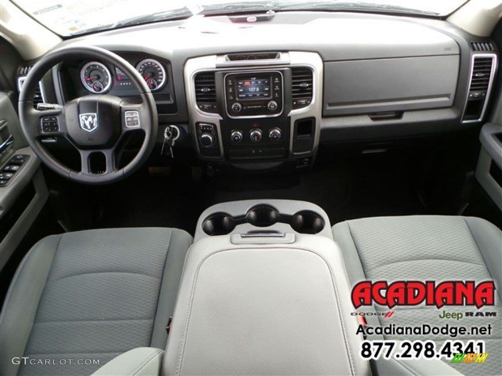 2014 1500 SLT Quad Cab - Bright White / Black/Diesel Gray photo #22