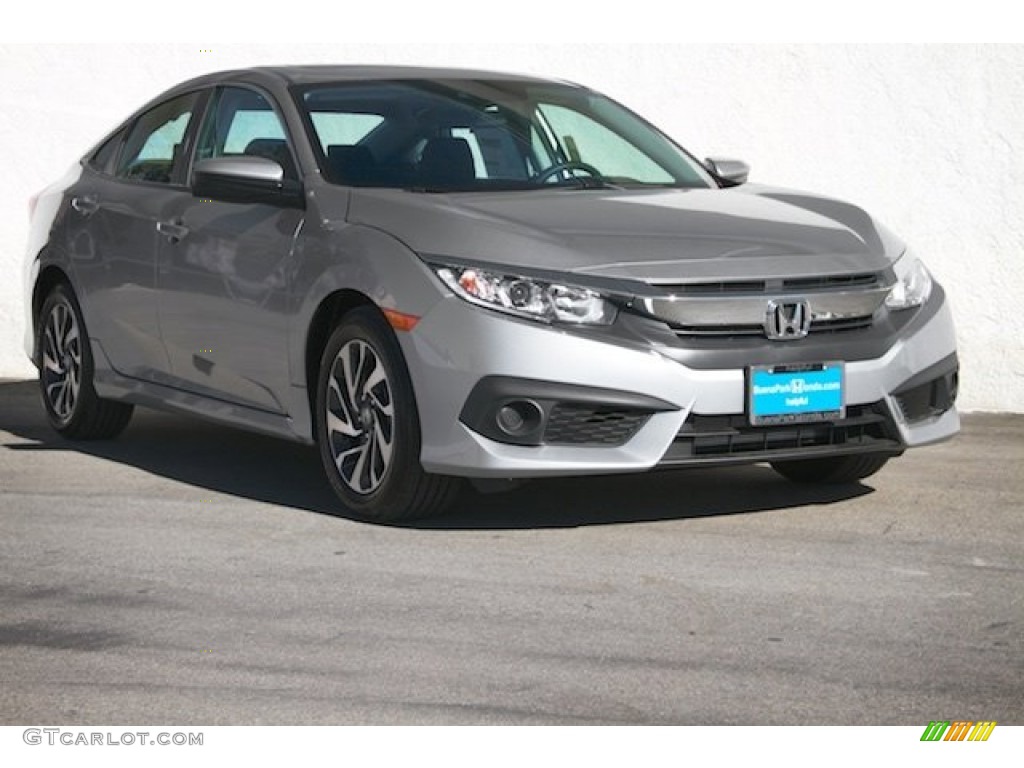 2016 Civic EX Sedan - Lunar Silver Metallic / Black photo #1