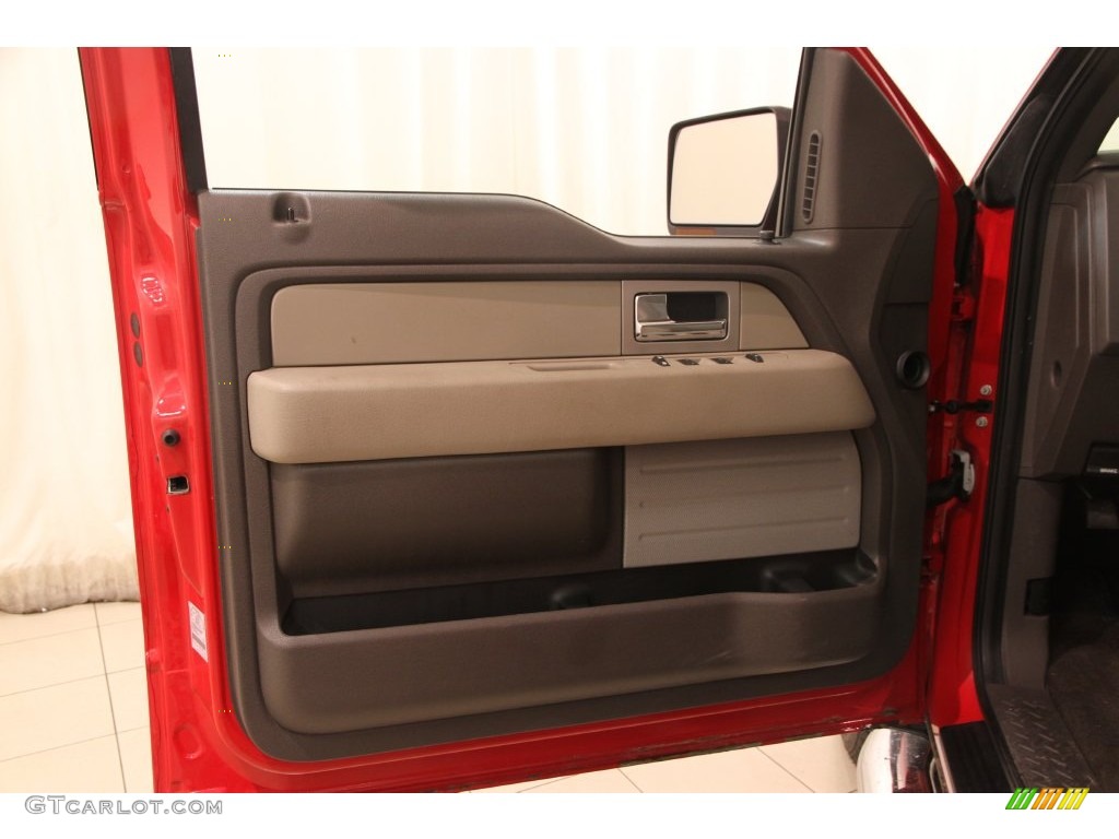 2010 F150 XLT SuperCab 4x4 - Vermillion Red / Medium Stone photo #4