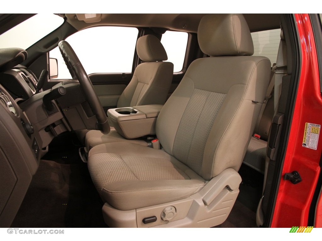 2010 F150 XLT SuperCab 4x4 - Vermillion Red / Medium Stone photo #5