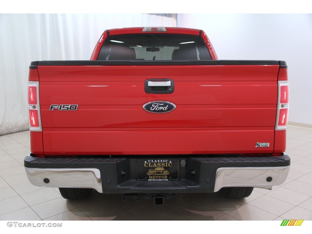 2010 F150 XLT SuperCab 4x4 - Vermillion Red / Medium Stone photo #11