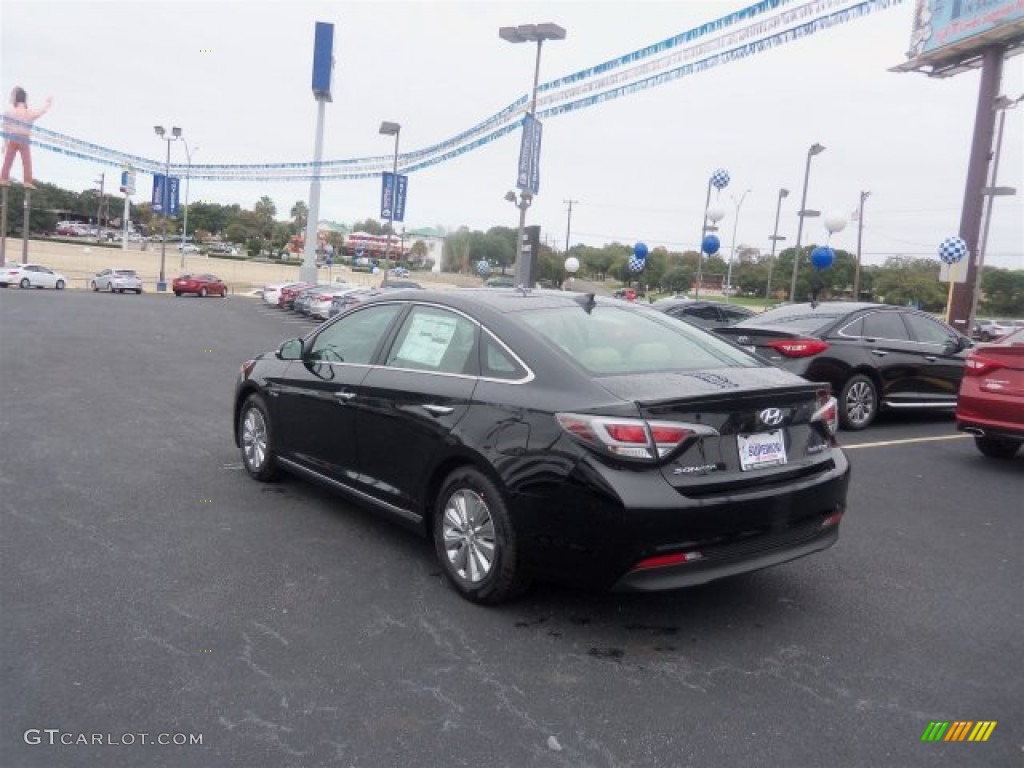 2016 Sonata Hybrid SE - Eclipse Black / Beige photo #8