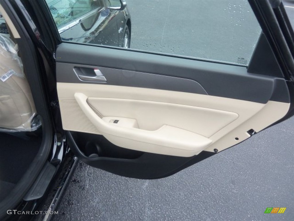 2016 Sonata Hybrid SE - Eclipse Black / Beige photo #14
