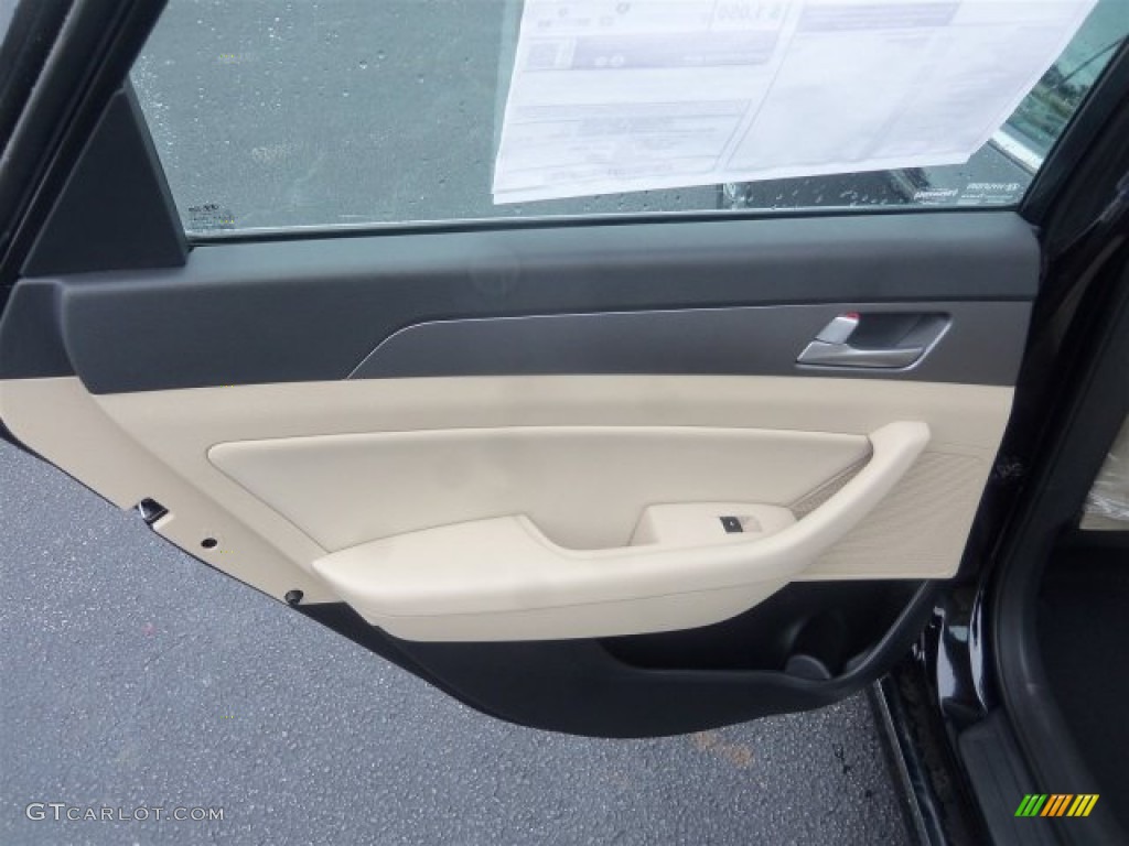 2016 Sonata Hybrid SE - Eclipse Black / Beige photo #19
