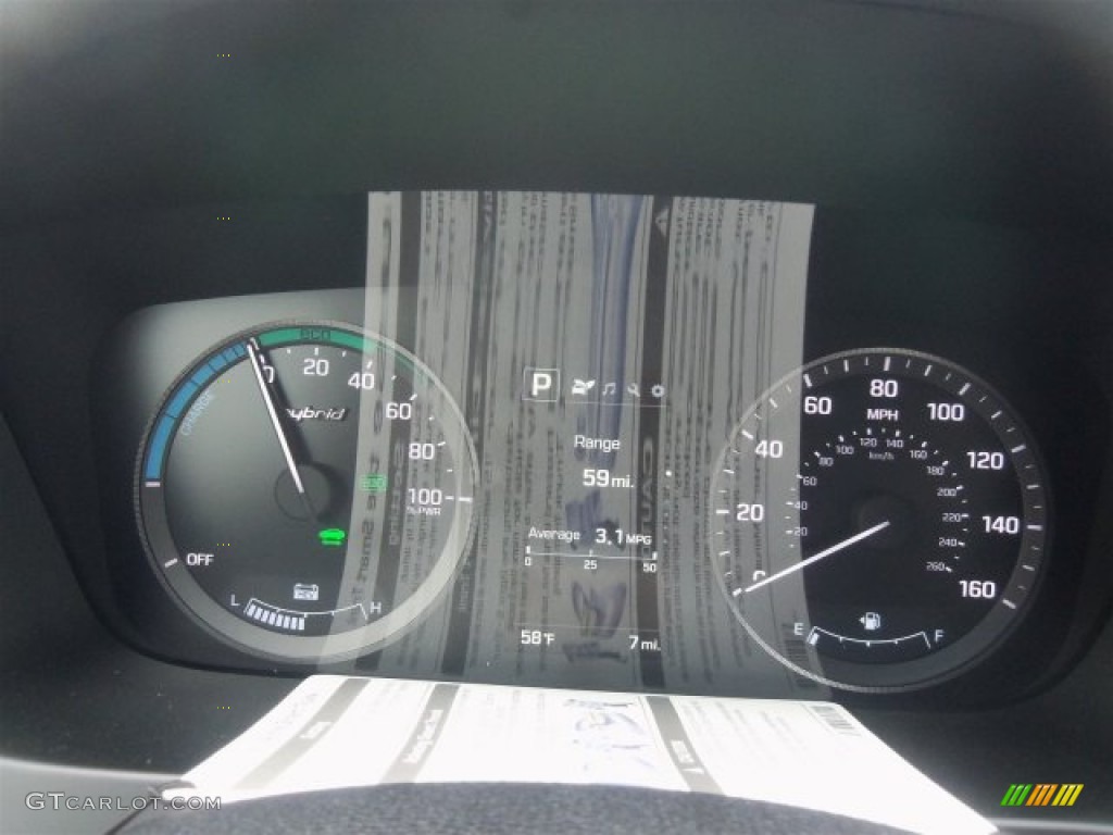 2016 Sonata Hybrid SE - Eclipse Black / Beige photo #21