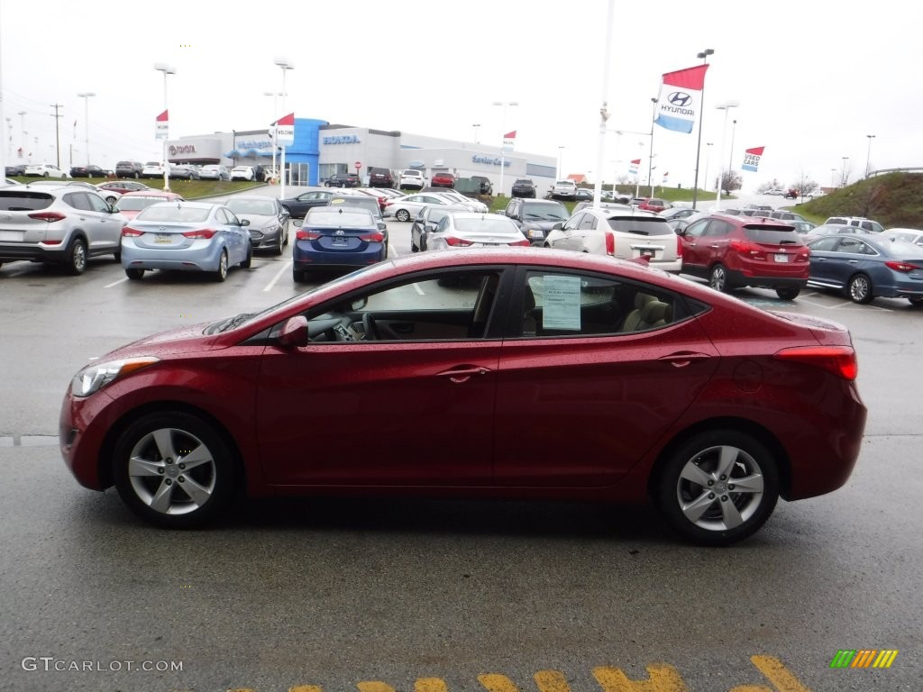 2013 Elantra GLS - Sparkling Ruby / Beige photo #6