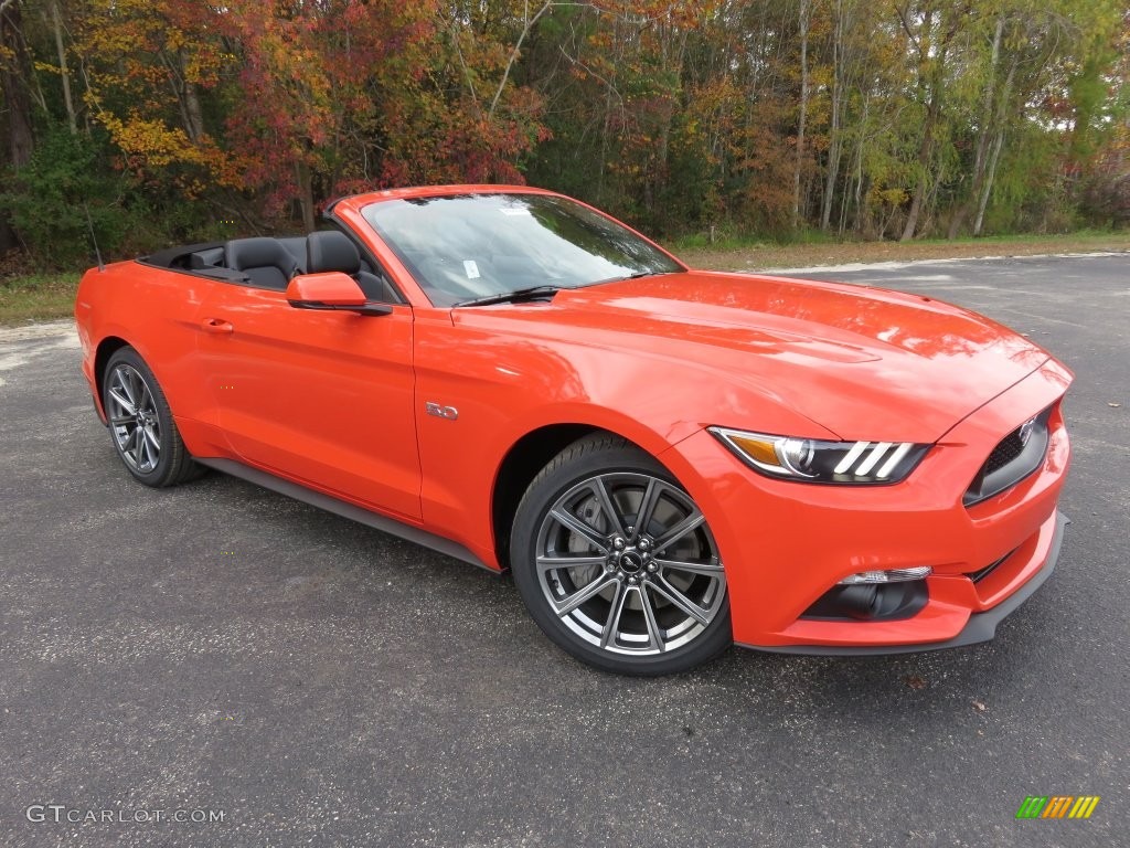 Competition Orange 2016 Ford Mustang GT Premium Convertible Exterior Photo #109071680